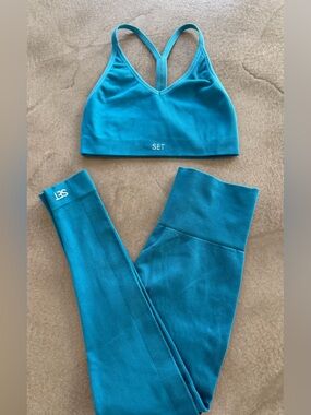 SET Active Teal Women's Leggings & Sports Bra Set